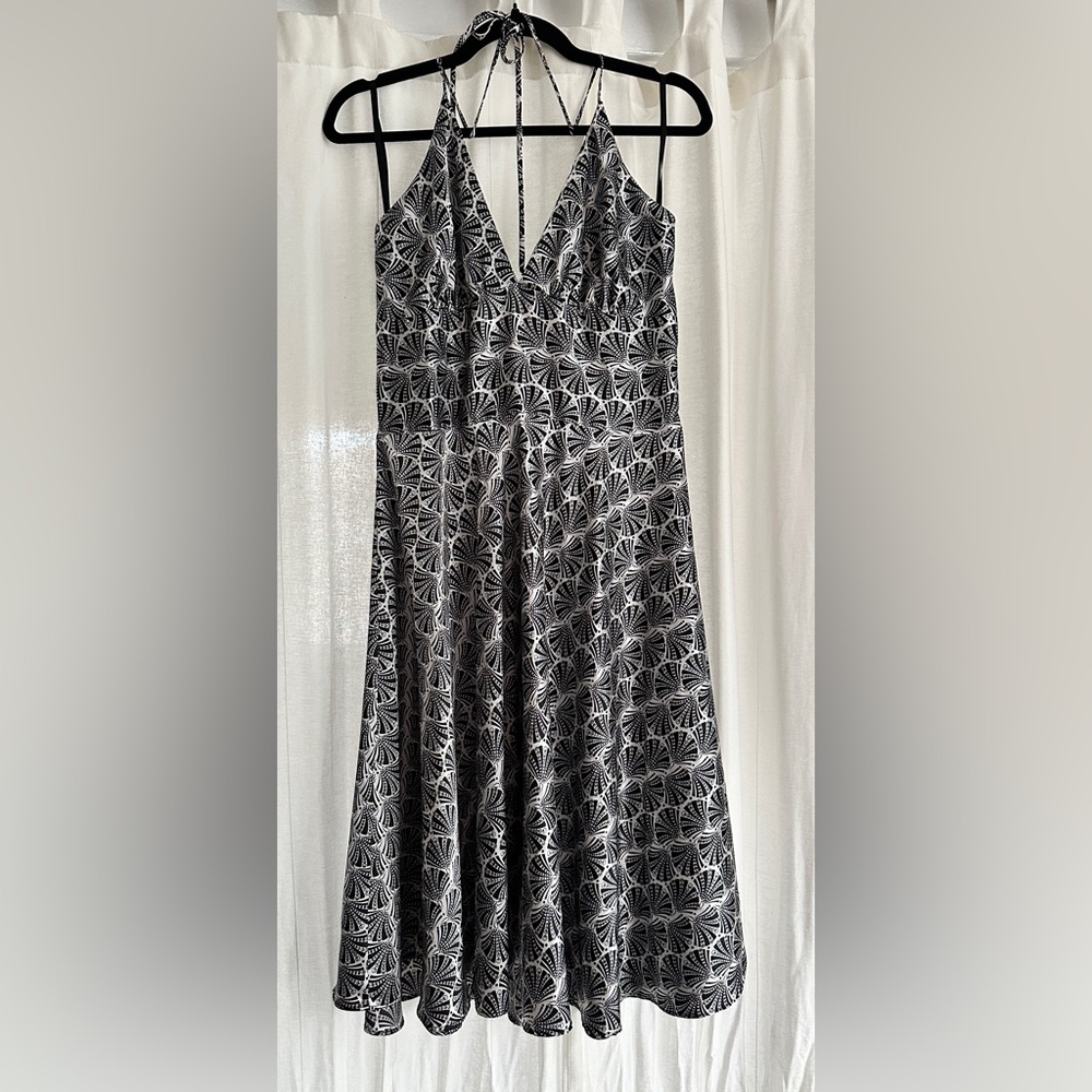 AYLIN PAIGE Elegant Black and White halter dress